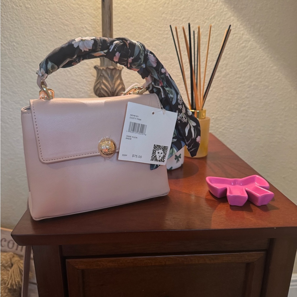 Anne Klein Blush Mini Bag with Floral Scarf - Picture 5 of 9